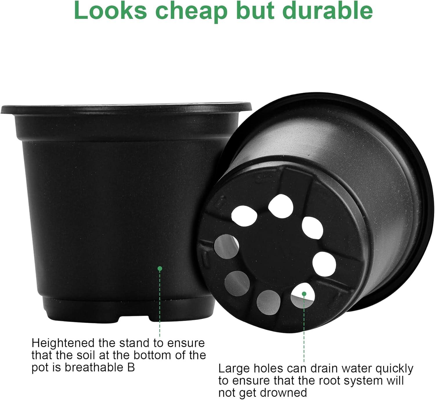 MIXC Plant Nursery Pots with Humidity Dome 4 Soft Transparent Plastic  Gardening Pot Planting Containers Cups Planter Small Starter Seed Starting  Trays for Seedling with 10pcs Plant Labels30 Sets(Black) - MIXC store