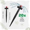 image:imageMIXC 60pcs QuickConnect Drip Irrigation Emitters for 14 Drip Irrigation Tubing  Adjustable PushtoConnect 360 Drip Emitters Stream on 6 Sturdy Stake for Irrigation System20PCS TwoWay Drip Irrigation Stream Emitters