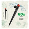 image:imageMIXC 60pcs QuickConnect Drip Irrigation Emitters for 14 Drip Irrigation Tubing  Adjustable PushtoConnect 360 Drip Emitters Stream on 6 Sturdy Stake for Irrigation System60PCS Drip Irrigation Stream Emitters