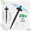 image:imageMIXC 60pcs QuickConnect Drip Irrigation Emitters for 14 Drip Irrigation Tubing  Adjustable PushtoConnect 360 Drip Emitters Stream on 6 Sturdy Stake for Irrigation System20PCS TwoWay Drip Irrigation Vortex Emitters