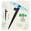 image:imageMIXC 60pcs QuickConnect Drip Irrigation Emitters for 14 Drip Irrigation Tubing  Adjustable PushtoConnect 360 Drip Emitters Stream on 6 Sturdy Stake for Irrigation System60PCS Drip Irrigation Vortex Emitters