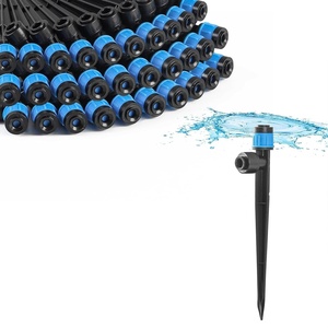 image:imageMIXC 60pcs QuickConnect Drip Irrigation Emitters for 14 Drip Irrigation Tubing  Adjustable PushtoConnect 360 Drip Emitters Stream on 6 Sturdy Stake for Irrigation System30PCS Drip Irrigation Vortex Emitters