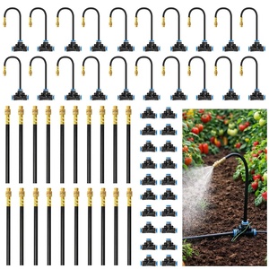 image:imageMIXC 60pcs QuickConnect Drip Irrigation Emitters for 14 Drip Irrigation Tubing  Adjustable PushtoConnect 360 Drip Emitters Stream on 6 Sturdy Stake for Irrigation System20PCS 360 Adjustable Misting Copper Nozzles